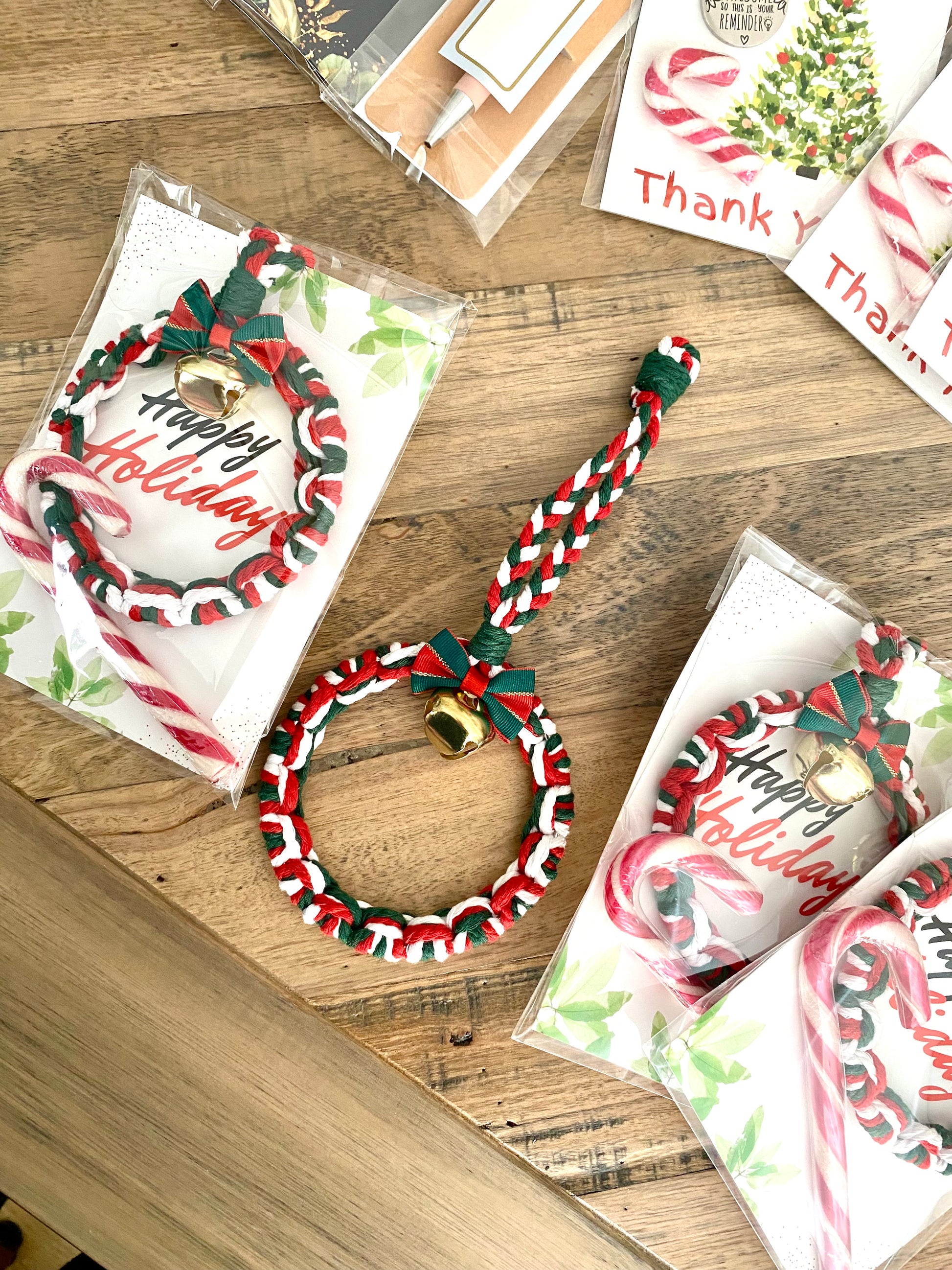 Wreath the Season – Handmade Ornament, Card & Candy Cane Set - Cottonknotsxx