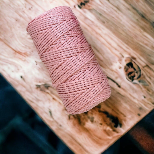 3MM 3Ply Rope // FLESH PINK // Recycled Cotton - Cottonknotsxx