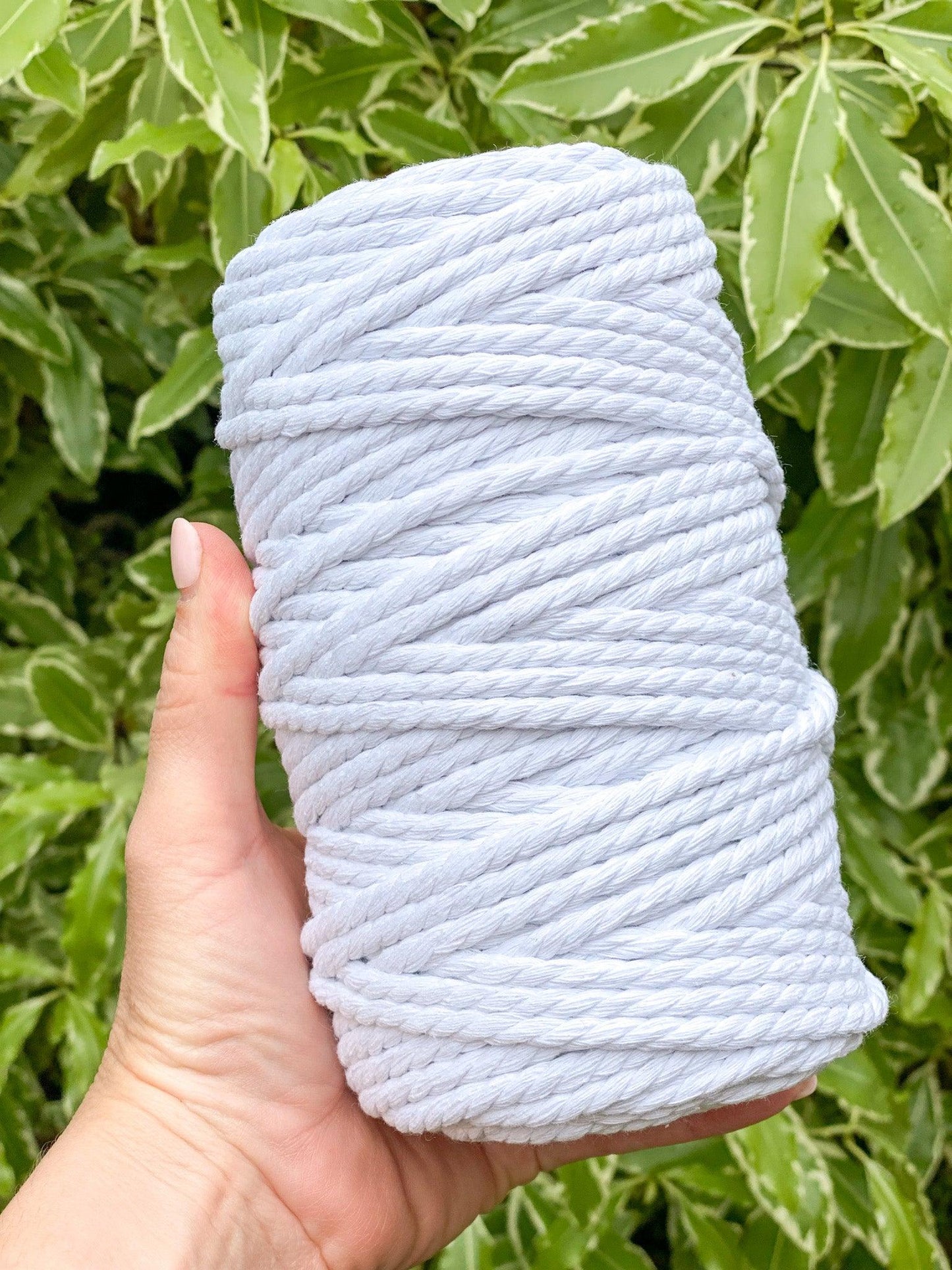 4MM 3Ply Rope // WHITE // Recycled Cotton - Cottonknotsxx