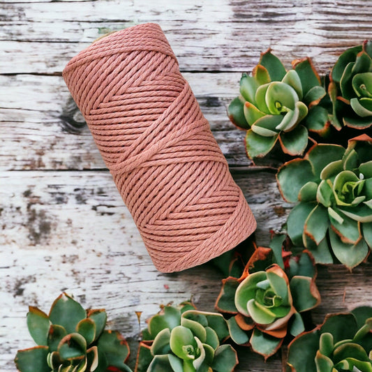5mm burnt sienna 3ply macrame cord 100m roll