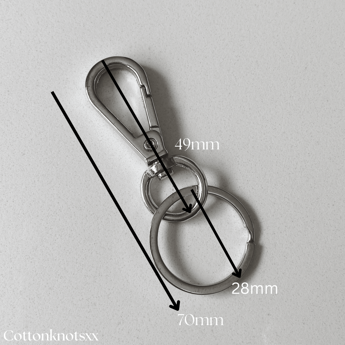 Swivel Snap Hook Keyring 70mm // Pack of 5 - Cottonknotsxx