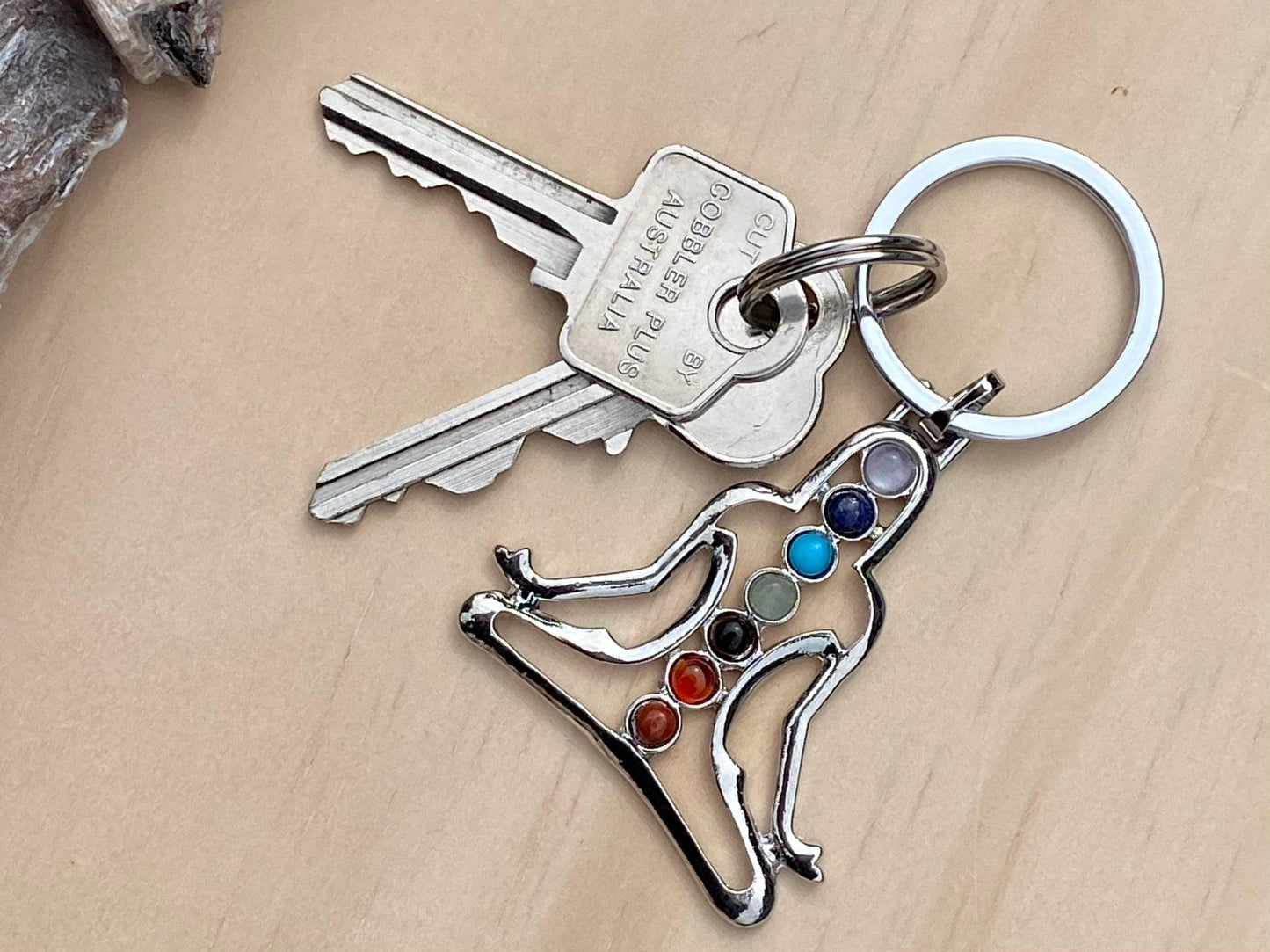 Chakra yoga Keyring // 8.5cm - Cottonknotsxx