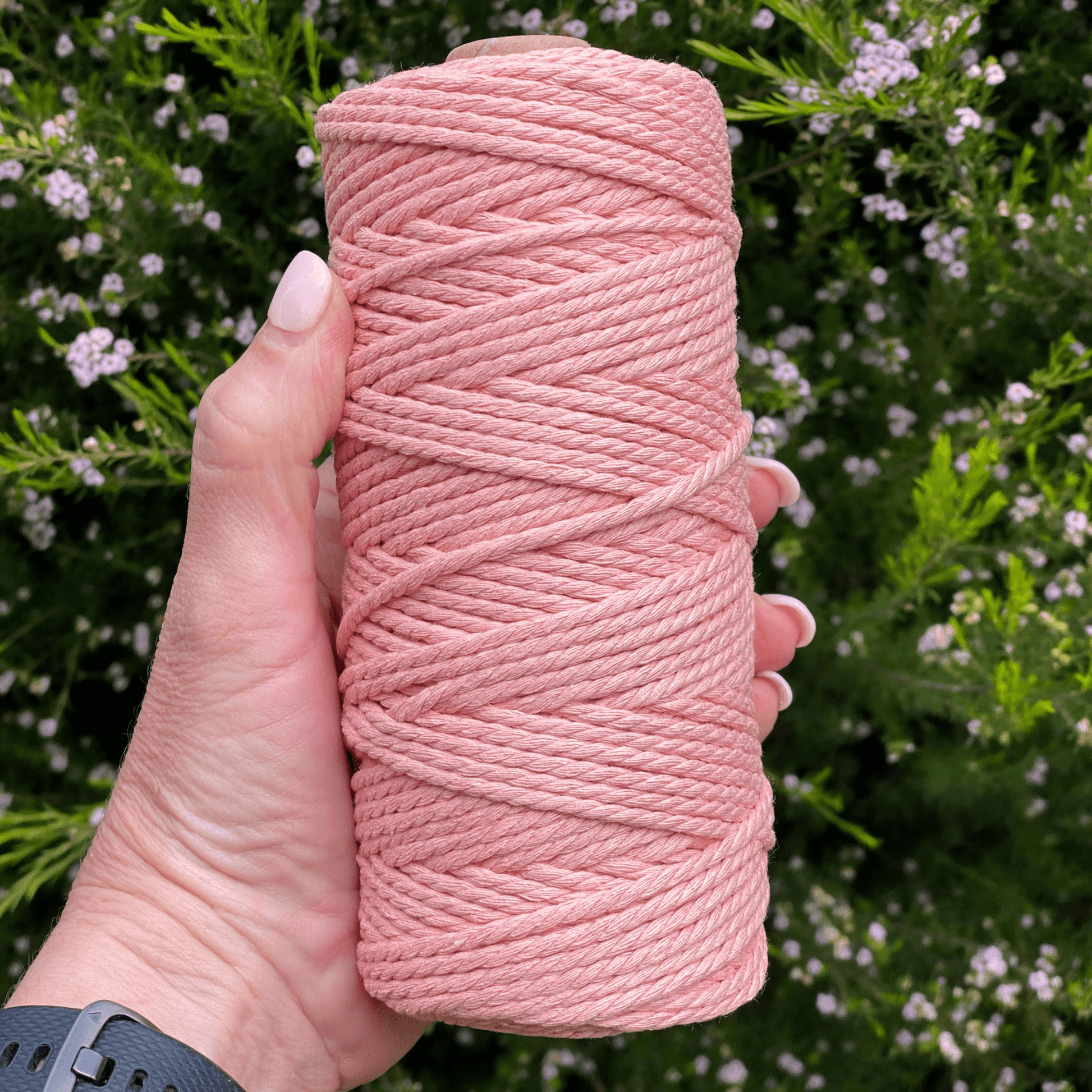 3MM 3Ply Rope // FLESH PINK // Recycled Cotton - Cottonknotsxx